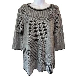 Cottagecore Academia Checkers & Houndstooth Dana Buchman Sweater